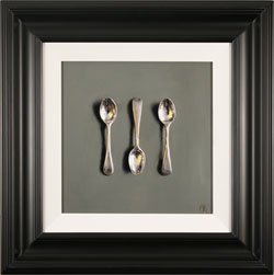 Caroline Richardson, Original oil painting on canvas, Silver Teaspoons 