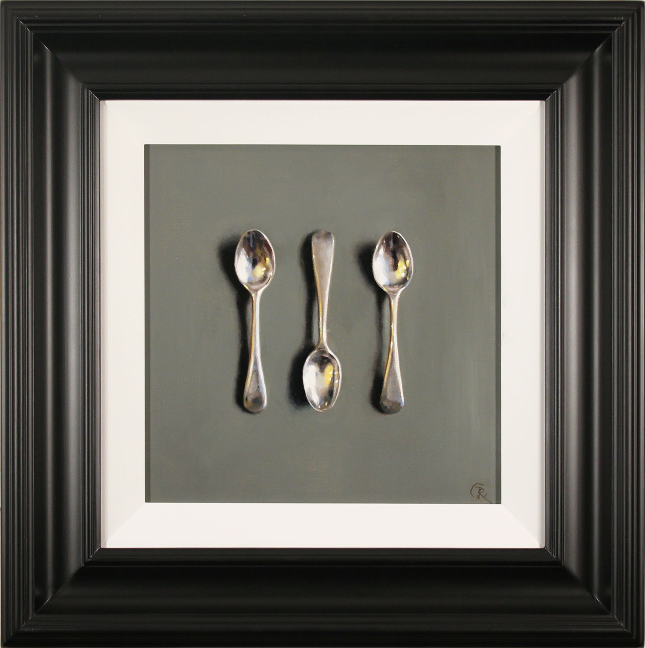 Caroline Richardson, Original oil painting on canvas, Silver Teaspoons 