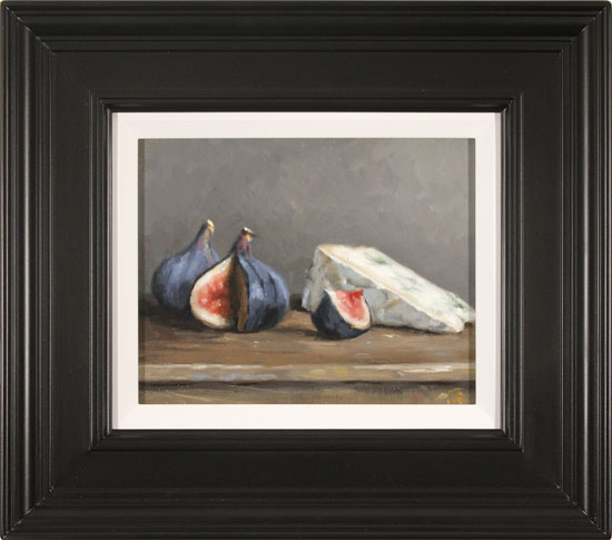 Caroline Richardson, Original oil painting on canvas, Figs and Blue Cheese