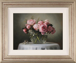 Caroline Richardson, Original oil painting on panel, Peonies Medium image. Click to enlarge