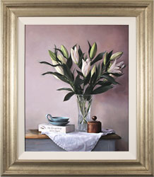 Caroline Richardson, Original oil painting on panel, Lily Bouquet Medium image. Click to enlarge