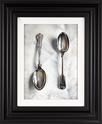 Caroline Richardson, Original oil painting on canvas, Silver Spoons