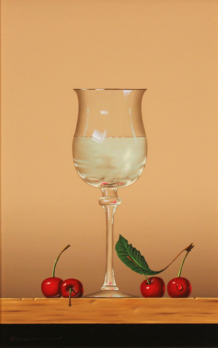 Casas, Original oil painting on panel, Glass Fruits