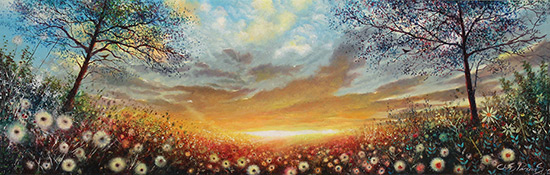 Chris Parsons, Original oil painting on panel, The Dawn Chorus