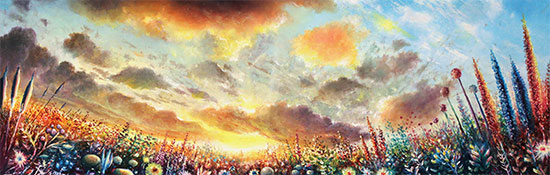 Chris Parsons, Original oil painting on panel, Electric Evensong No frame image. Click to enlarge