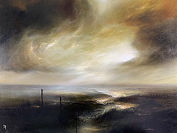 Clare Haley, Original oil painting on panel, Before Darkness Descends Medium image. Click to enlarge