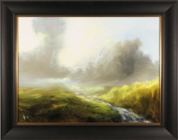 Clare Haley, Original oil painting on panel, Music of a Moorland Stream Medium image. Click to enlarge