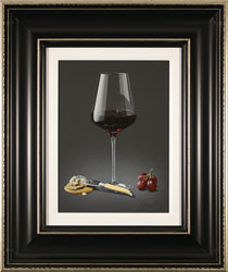 Colin Wilson, Original acrylic painting on board, Red Wine and Stilton