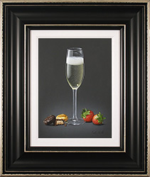 Colin Wilson, Original acrylic painting on board, Champagne and Strawberries  Medium image. Click to enlarge