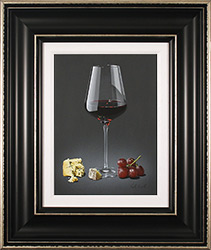 Colin Wilson, Original acrylic painting on board, Red Wine and Blue Cheese  Medium image. Click to enlarge