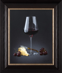Colin Wilson, Original acrylic painting on board, Red Wine and Stilton Medium image. Click to enlarge
