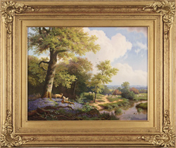 Daniel Van Der Putten, Original oil painting on panel, Bluebells at Priors Marston Medium image. Click to enlarge