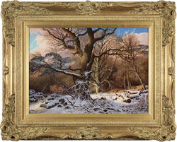 Daniel Van Der Putten, Original oil painting on panel, Winter at Great Langdale Medium image. Click to enlarge