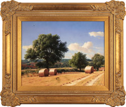 Daniel Van Der Putten, Original oil painting on panel, Fields of South Hiendley, Yorkshire Medium image. Click to enlarge