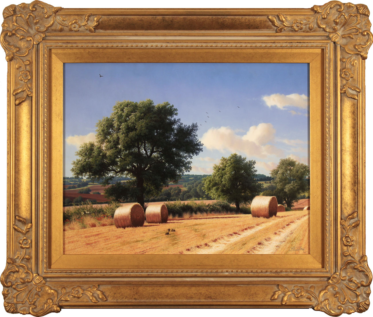 Daniel Van Der Putten, Original oil painting on panel, Fields of South Hiendley, Yorkshire