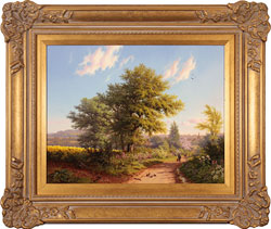 Daniel Van Der Putten, Original oil painting on panel, Road to Daventry in Spring Medium image. Click to enlarge