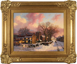 Daniel Van Der Putten, Original oil painting on panel, Evening at Lockton, North Yorkshire Medium image. Click to enlarge