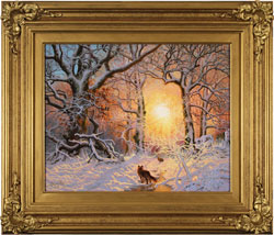 Daniel Van Der Putten, Original oil painting on panel, Fox in Mantles Heath Wood Medium image. Click to enlarge