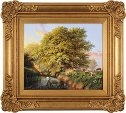 Daniel Van Der Putten, Original oil painting on panel, Beside the River Swale, Yorkshire Medium image. Click to enlarge