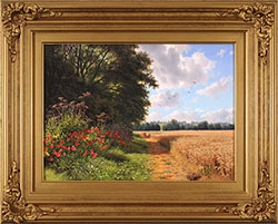 Daniel Van Der Putten, Original oil painting on panel, Public Footpath to Weedon, Northants  Medium image. Click to enlarge