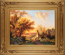 Daniel Van Der Putten, Original oil painting on panel, Autumn at Jack Hill, Otley  Medium image. Click to enlarge