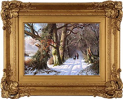 Daniel Van Der Putten, Original oil painting on panel, Winter, Otley, Yorkshire  Medium image. Click to enlarge