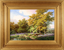 Daniel Van Der Putten, Original oil painting on panel, Bluebells in Everdon Wood, Northamptonshire Medium image. Click to enlarge