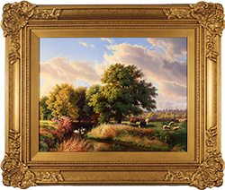 Daniel Van Der Putten, Original oil painting on panel, Fields of South Hiendley, Yorkshire