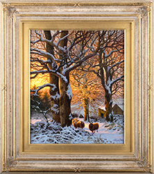 Daniel Van Der Putten, Original oil painting on panel, Sunset on Hill of Kettlewell Medium image. Click to enlarge