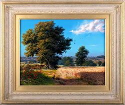 Daniel Van Der Putten, Original oil painting on panel, Beside Little Wood Road, In Summer Medium image. Click to enlarge