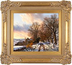 Daniel Van Der Putten, Original oil painting on panel, Winter at Blean Lane, Leyburn Medium image. Click to enlarge