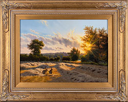 Daniel Van Der Putten, Original oil painting on panel, After the Harvest, near Gilberdyke, Yorkshire Medium image. Click to enlarge