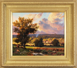 Daniel Van Der Putten, Original oil painting on panel, Milton Malsor in Summer, Northampton Medium image. Click to enlarge