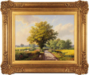 Daniel Van Der Putten, Original oil painting on panel, Road to Longborough in May, The Cotswolds Medium image. Click to enlarge