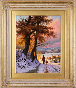 Daniel Van Der Putten, Original oil painting on panel, Country Lane, Dodford, Northants Medium image. Click to enlarge