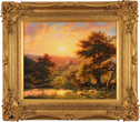 Daniel Van Der Putten, Original oil painting on panel, Sun Setting by the River, Flore Medium image. Click to enlarge