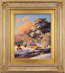 Daniel Van Der Putten, Original oil painting on panel, End of Day, Newnham Fields, Northants Medium image. Click to enlarge