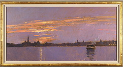David Sawyer, RBA, Original oil painting on canvas, Sunset, The Lagoon, Venice Medium image. Click to enlarge