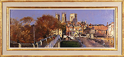 David Sawyer, RBA, Original oil painting on panel, Late Afternoon Light, York, View from the City Walls Medium image. Click to enlarge