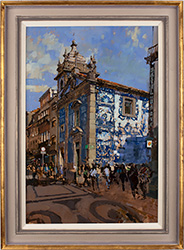David Sawyer, RBA, Original oil painting on panel, The Blue Church, Capela de Santa Catarina, Porto Medium image. Click to enlarge