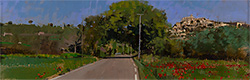 David Sawyer, RBA, Original oil painting on panel, Provencal Poppies, The Road Towards Gordes Medium image. Click to enlarge