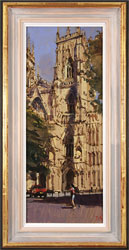 David Sawyer, RBA, Original oil painting on panel, The Red Truck, York Minster Medium image. Click to enlarge