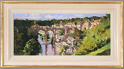 David Sawyer, RBA, Original oil painting on panel, The Viaduct, Knaresborough  Medium image. Click to enlarge