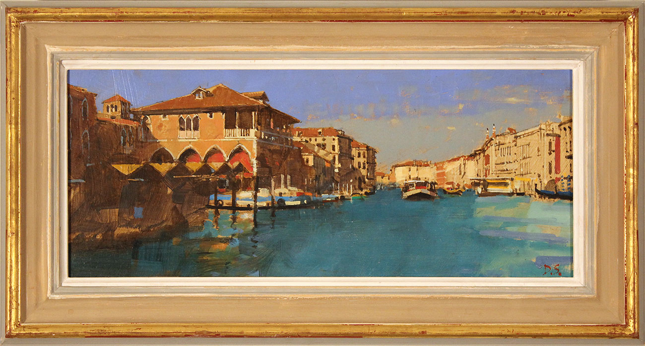 David Sawyer, RBA, Original oil painting on panel, The Fish Market, Venice Click to enlarge