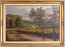 David Dipnall, Original oil painting on canvas, Autumn on the River Aire Medium image. Click to enlarge