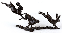 Dean Kendrick, Bronze, Small Hares Playing