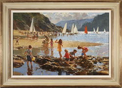 Dianne Flynn, Original acrylic painting on canvas, Ebbtide, Salcombe