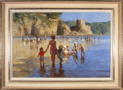 Dianne Flynn, Original acrylic painting on canvas, Salcombe, South Sands Medium image. Click to enlarge