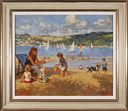 Dianne Flynn, Original acrylic painting on board, The Sands at Lyme