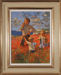 Dianne Flynn, Original acrylic painting on canvas, Clifftop Poppies Medium image. Click to enlarge